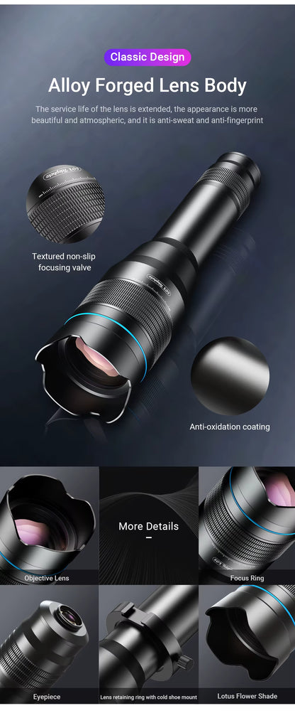 APEXEL 60X Mobile Phone Telescope Lens Astronomical Telephoto Zoom Lens With Extendable Tripod for iPhone Huawei All Smartphones