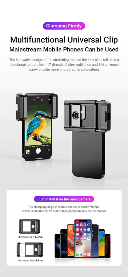 APEXEL 60X Mobile Phone Telescope Lens Astronomical Telephoto Zoom Lens With Extendable Tripod for iPhone Huawei All Smartphones