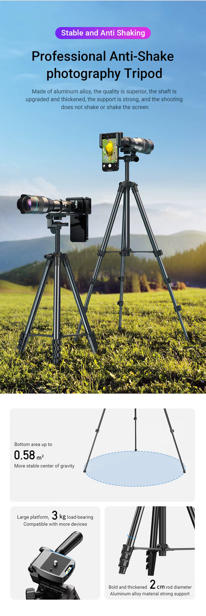 APEXEL 60X Mobile Phone Telescope Lens Astronomical Telephoto Zoom Lens With Extendable Tripod for iPhone Huawei All Smartphones